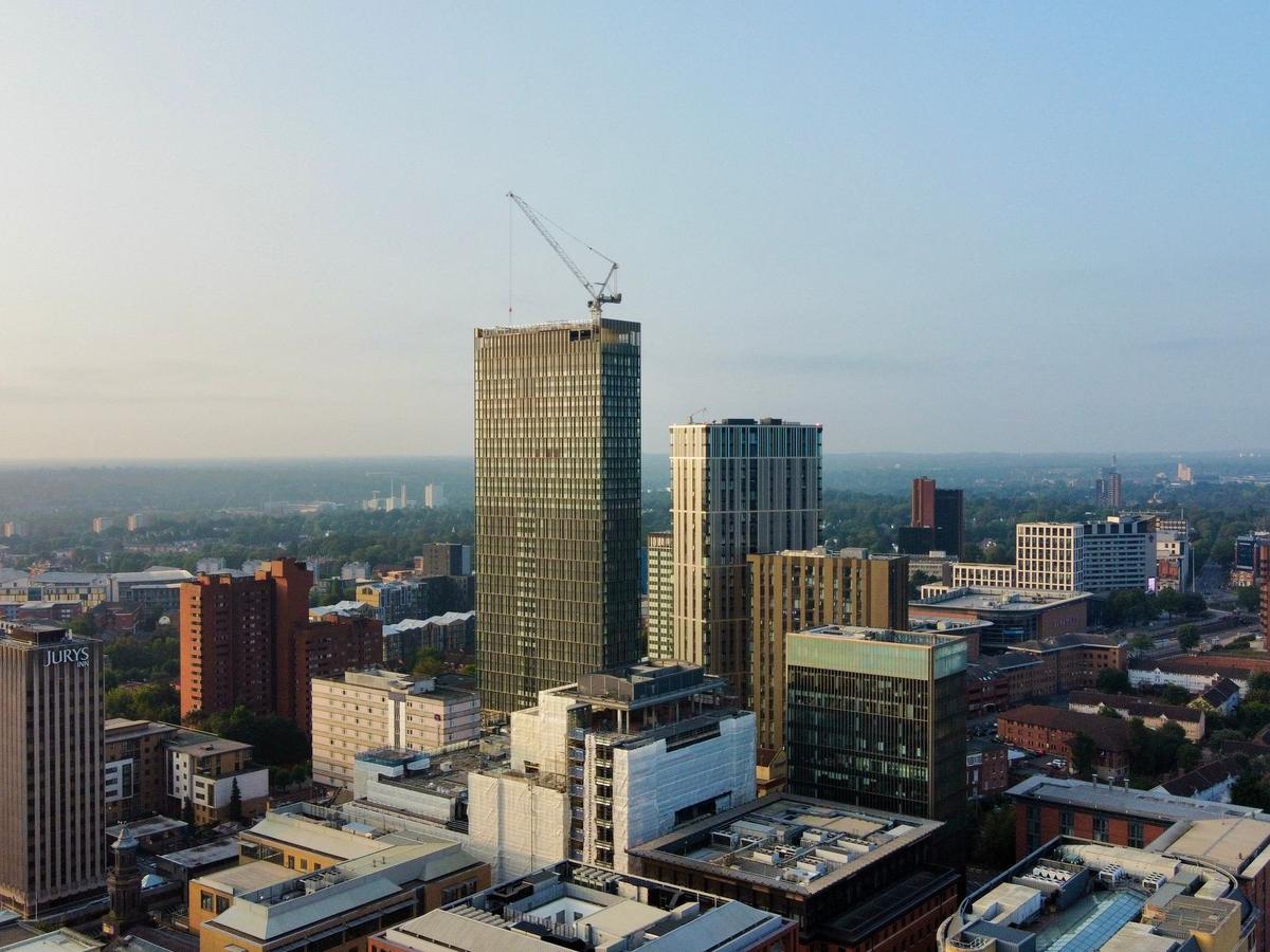 Birmingham city centre from the air